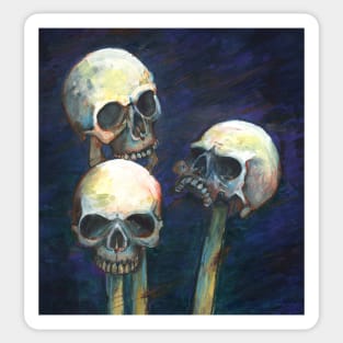 Three skulls Sticker